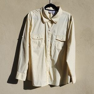 L.L.Bean Yellow Polka Dot Shirt